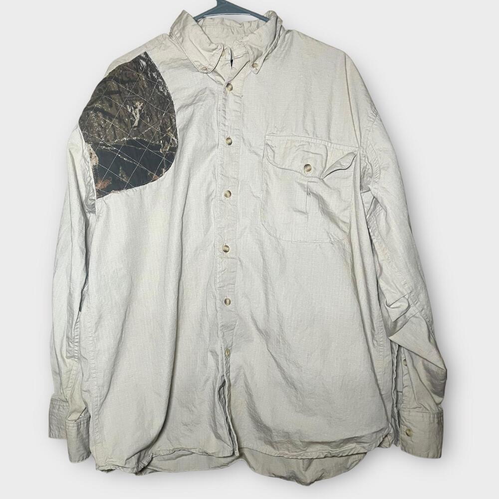 Camo Ridge Button Down Vented Long Sleeve Shirt Cotton Men’s Size XL